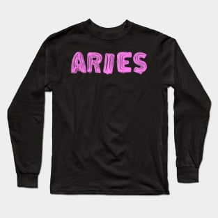 Aries zodiac sign balloon sticker Long Sleeve T-Shirt